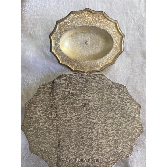 1991 Godinger Silver Plated Red Velvet lined Jewelry /Trinket box & lid VTG Jar - Picture 7 of 8